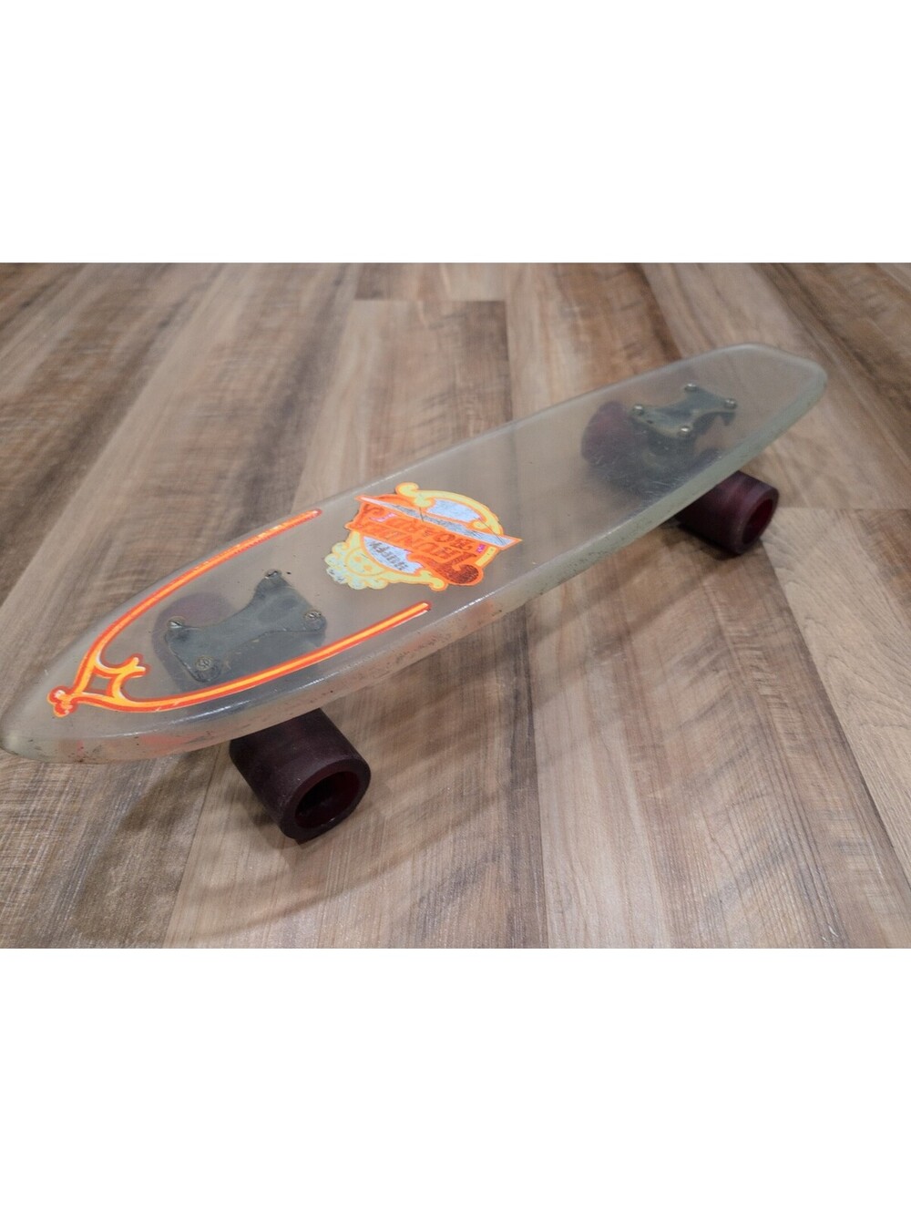 Vintage HUFFY Clear Translucent THUNDER BOARD 24 Ultra Flex Skateboard 70s Rare